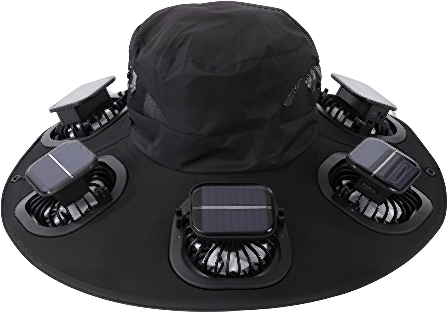 Outdoor Camping Fans - Zonnehoed met 6 ventilatoren, ademend, UV-bescherming,