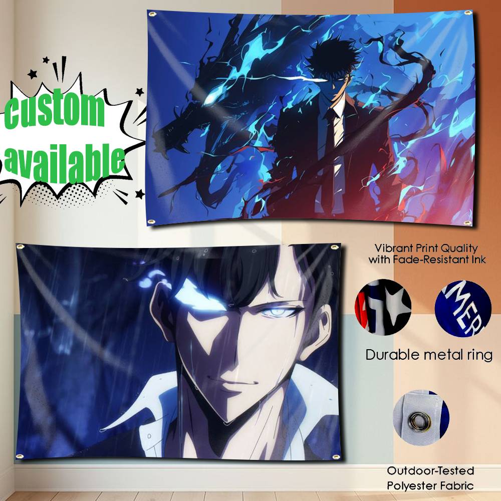 Jinli Outdoor Camping - Solo Anime J-Jin-WooS Sung-s Vlag Wandtapijt