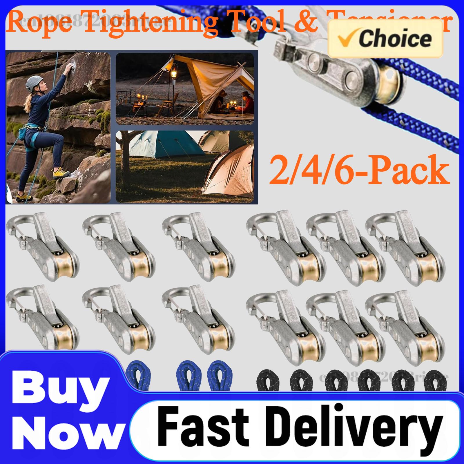 Outdoor Camping Guy - 2/4/6-pack touwspanner & spanner, heavy-duty bindtouw