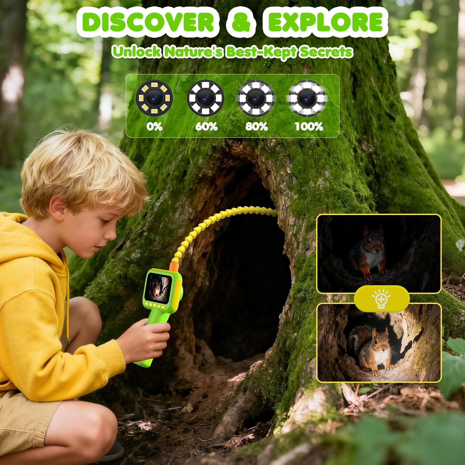 Outdoor Y Camping - Endoscoop voor kinderen, borescoop slangencamera speelgoed