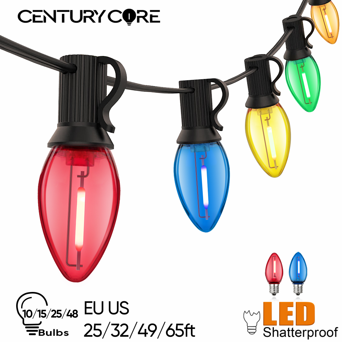 Outdoor Camping Lights String - Kunststoffen C7 Straat Garland E12 220V