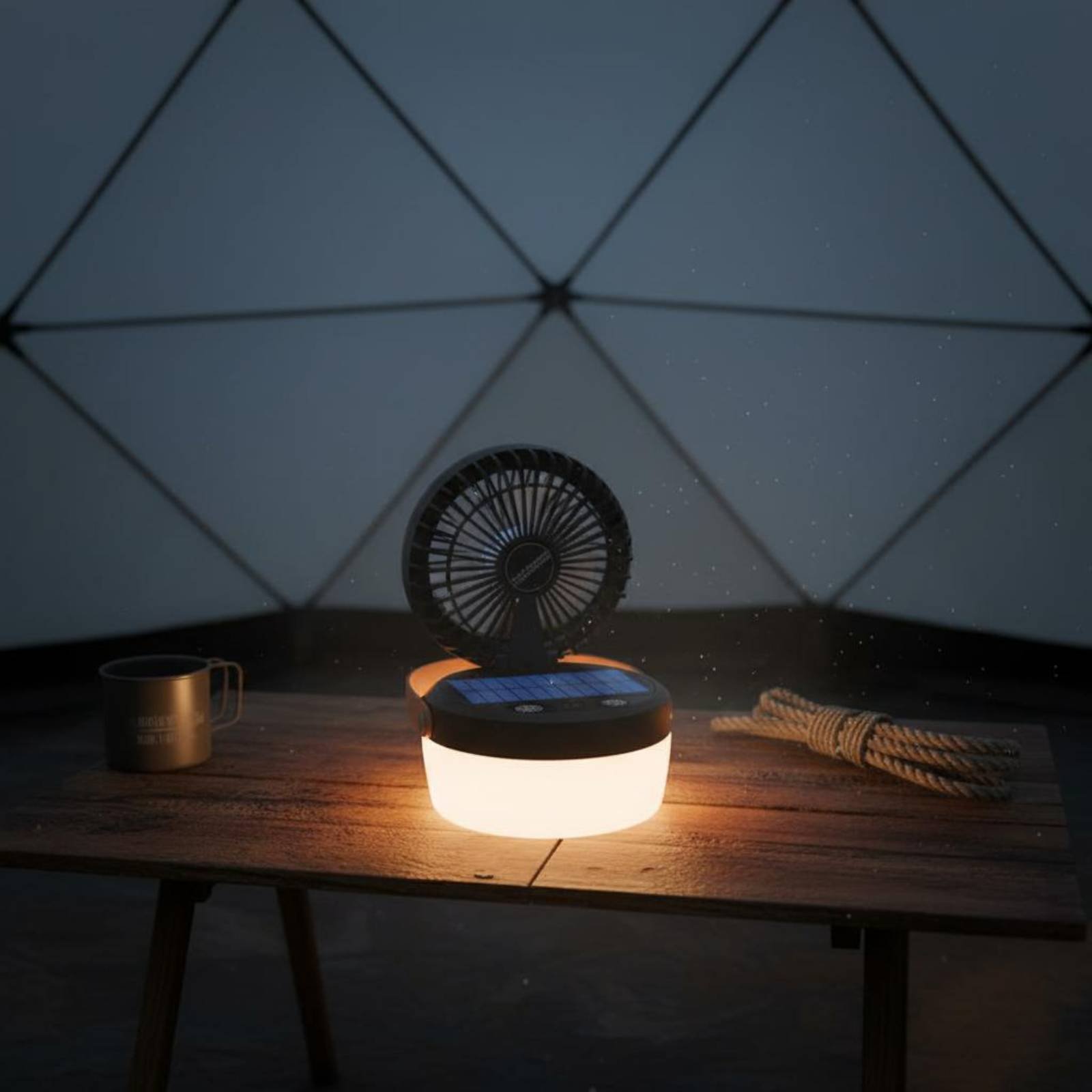 Zonne-campingventilatorlantaar - Outdoor Camping Fans recensie en prijs