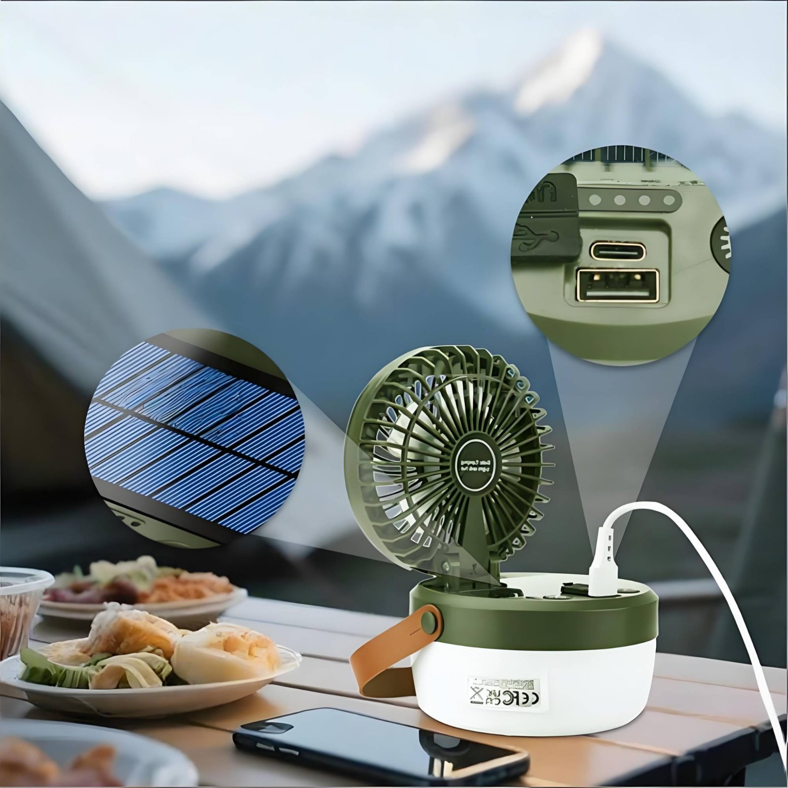 Zonne-campingventilatorlantaar - Outdoor Camping Fans recensie en prijs
